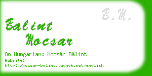 balint mocsar business card
